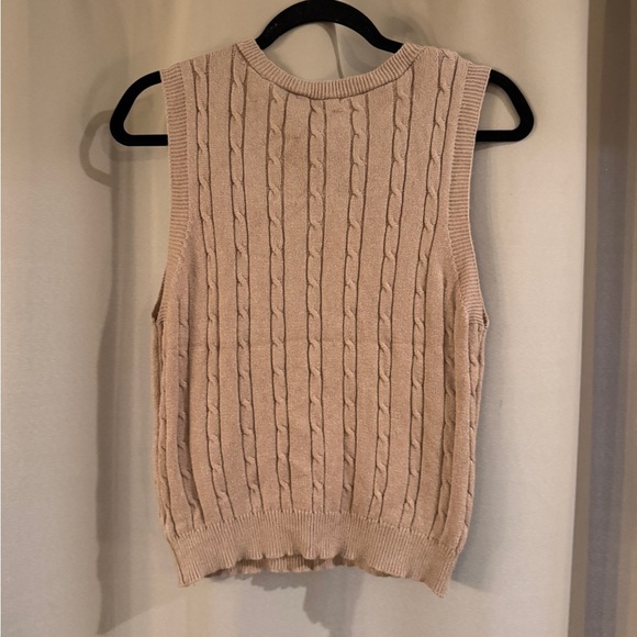 Women’s Tan Haute Monde Knit Sleeveless Sweater Vest - Picture 2 of 6
